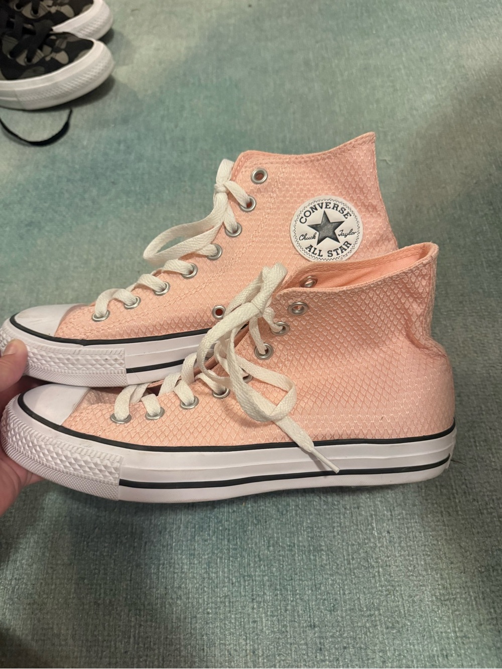 Converse High Top Sneakers in Peach
